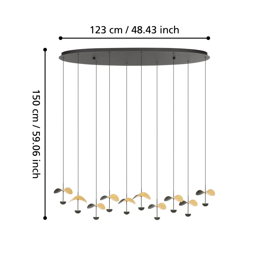 Eglo - Suspension filaire à intensité variable 10xLED/2,3W/230V 3000K