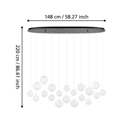 Eglo - Lampadario a sospensione con filo LED dimmerabile 8xLED/4,2W/230V 3000K limpido