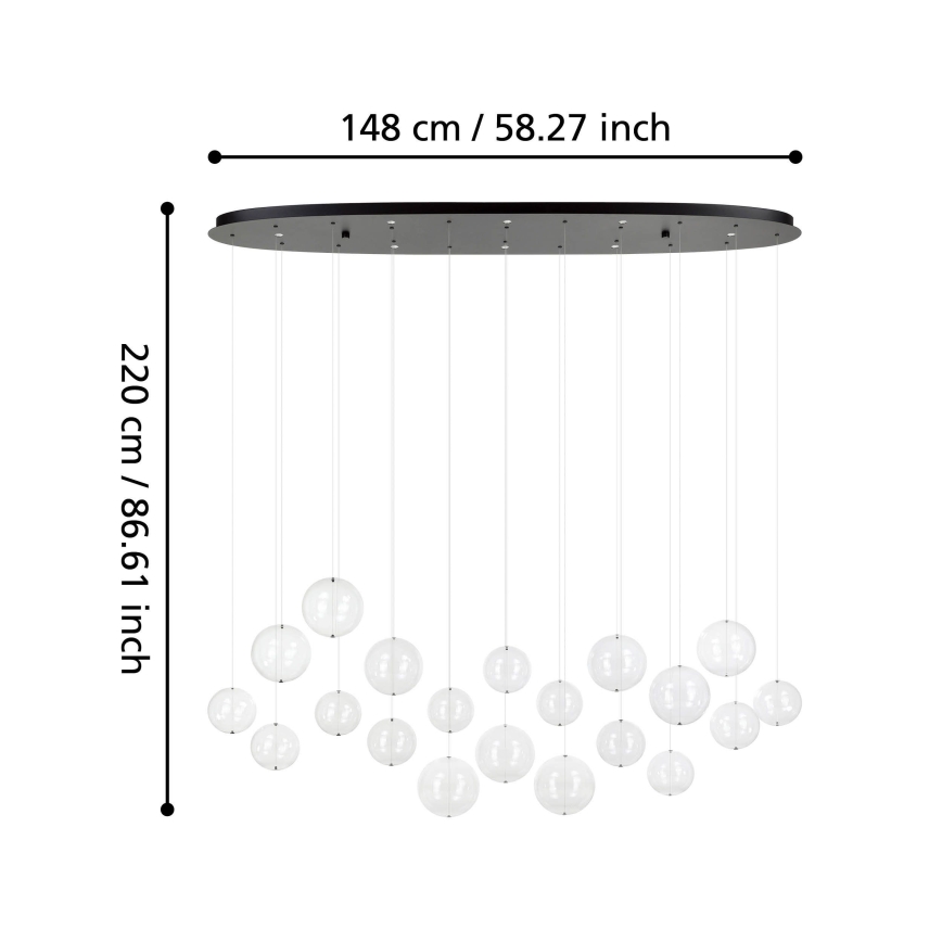 Eglo - Lampadario a sospensione con filo LED dimmerabile 8xLED/4,2W/230V 3000K limpido