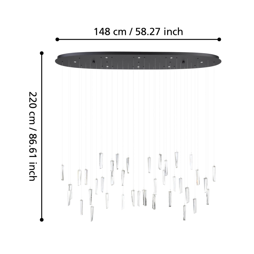 Eglo - Lampadario a sospensione con filo LED dimmerabile 8xLED/4,2W/230V 3000K limpido