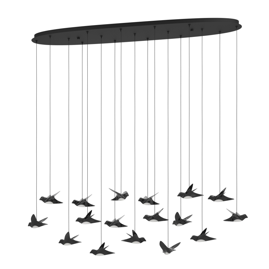 Eglo - Lampadario a sospensione con filo LED dimmerabile 17xLED/3W/230V 3000K nero