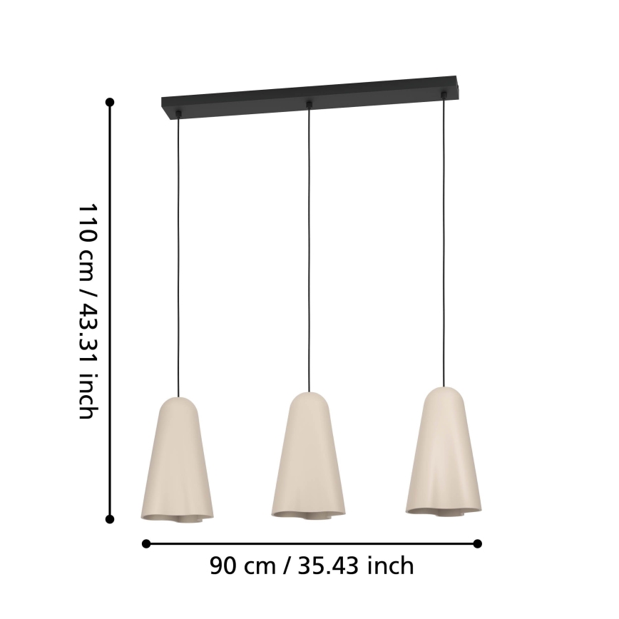 Eglo - Hängeleuchte 3xE27/40W/230V beige