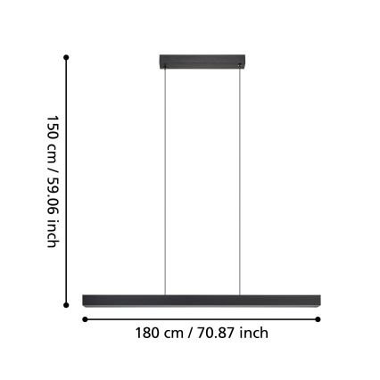 Eglo - Lampadario dimmerabile a LED su cavo LED/20W/230V 3000K nero