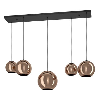 Eglo - Suspension filaire 5xE27/40W/230V cuivre