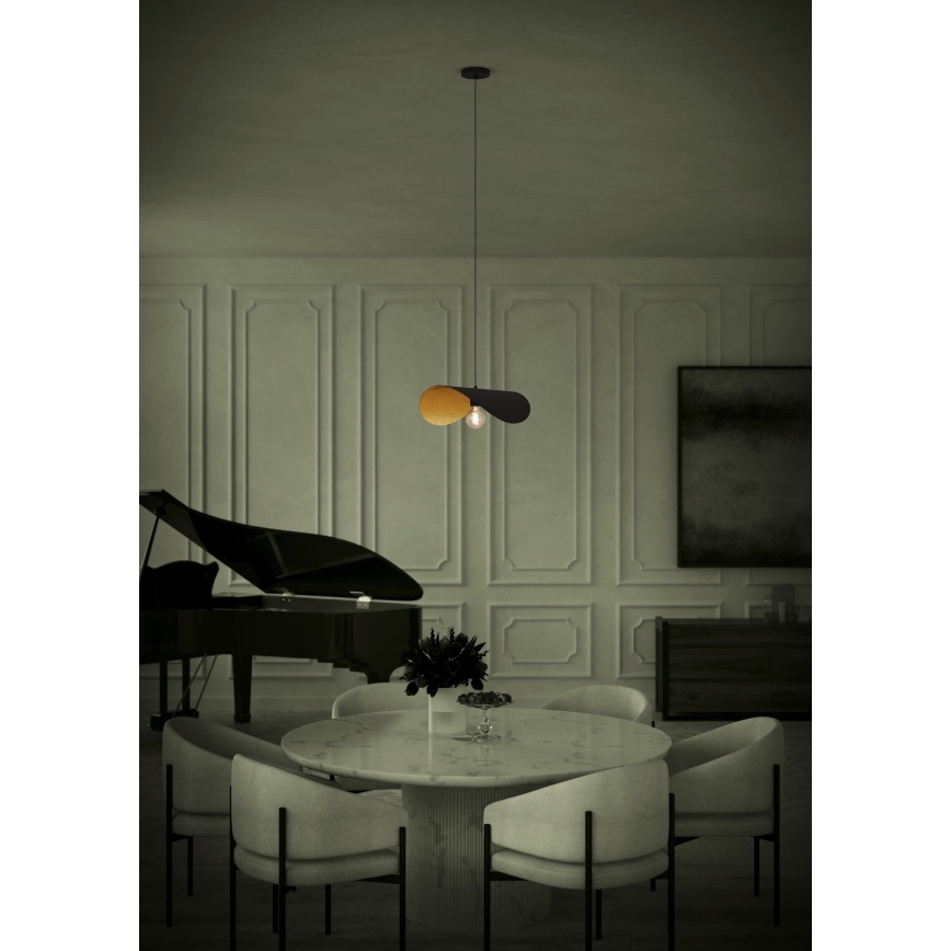 Eglo - Hängeleuchte 1xE27/40W/230V 53 cm schwarz/golden