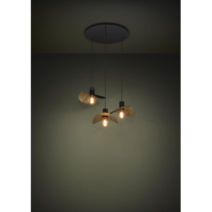 Eglo - Suspension filaire 3xE27/40W/230V noir/doré