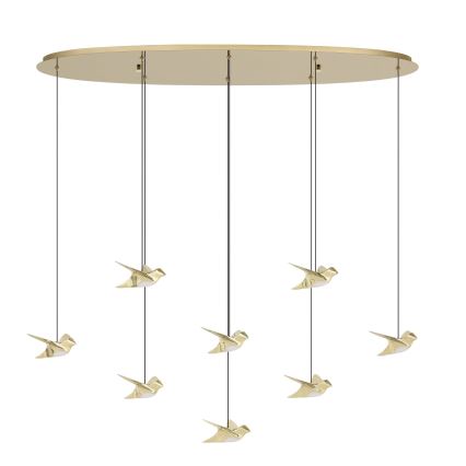 Eglo - Lampadario a sospensione con filo LED dimmerabile 8xLED/4,2W/230V 3000K oro