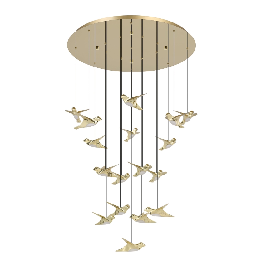 Eglo - Suspension filaire à intensité variable 17xLED/3W/230V 3000K doré