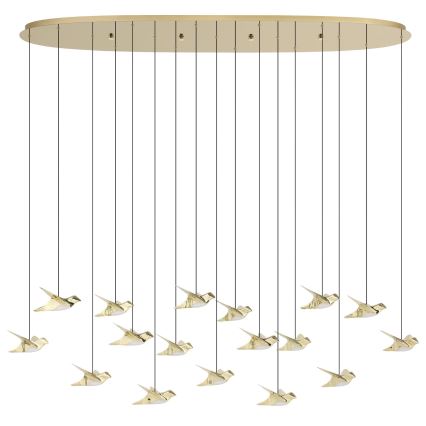 Eglo - Lampadario a sospensione con filo LED dimmerabile 17xLED/3W/230V 3000K oro