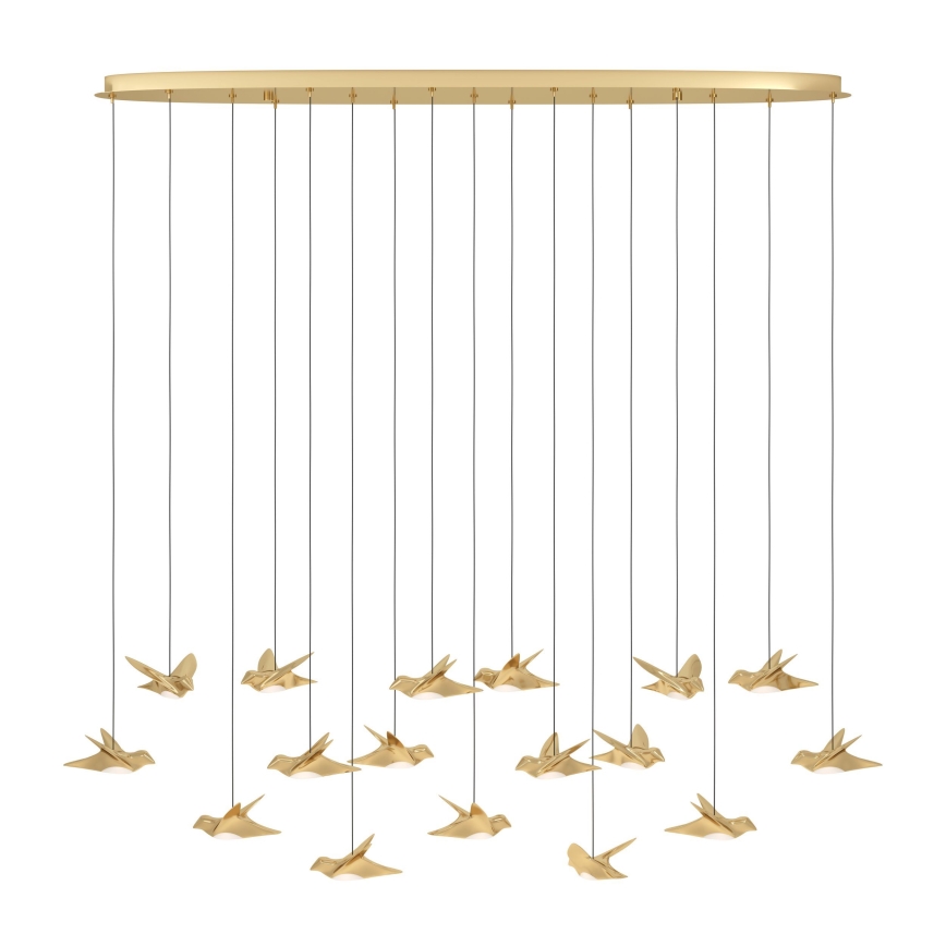 Eglo - Lampadario a sospensione con filo LED dimmerabile 17xLED/3W/230V 3000K oro