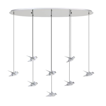 Eglo - Lampadario a sospensione con filo LED dimmerabile 8xLED/4,2W/230V 3000K cromo lucido