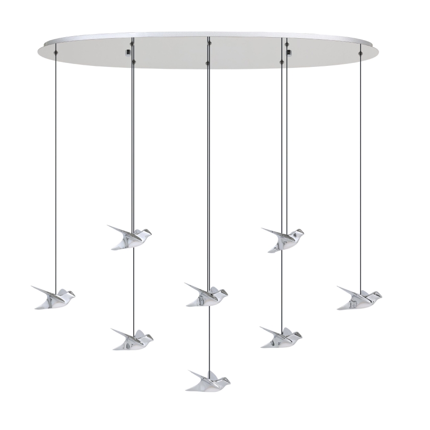 Eglo - Lampadario a sospensione con filo LED dimmerabile 8xLED/4,2W/230V 3000K cromo lucido