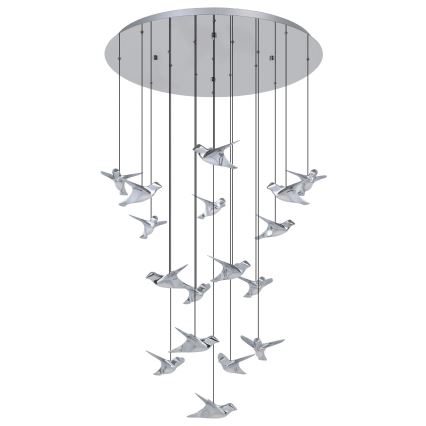 Eglo - Lampadario a sospensione con filo LED dimmerabile 17xLED/3W/230V 3000K cromo lucido