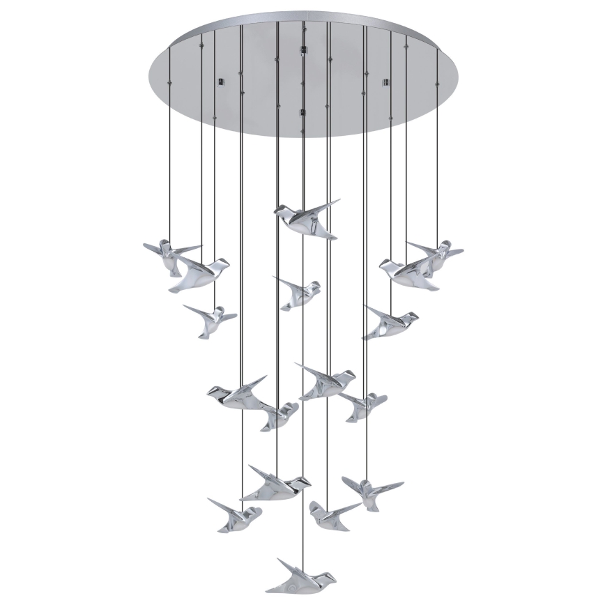 Eglo - Lampadario a sospensione con filo LED dimmerabile 17xLED/3W/230V 3000K cromo lucido