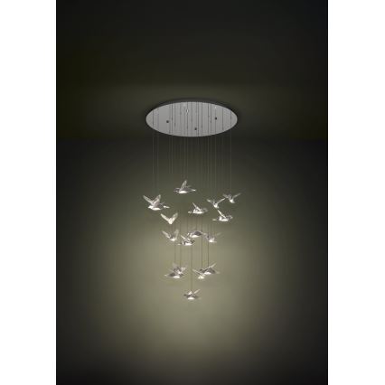 Eglo - Lampadario a sospensione con filo LED dimmerabile 17xLED/3W/230V 3000K cromo lucido