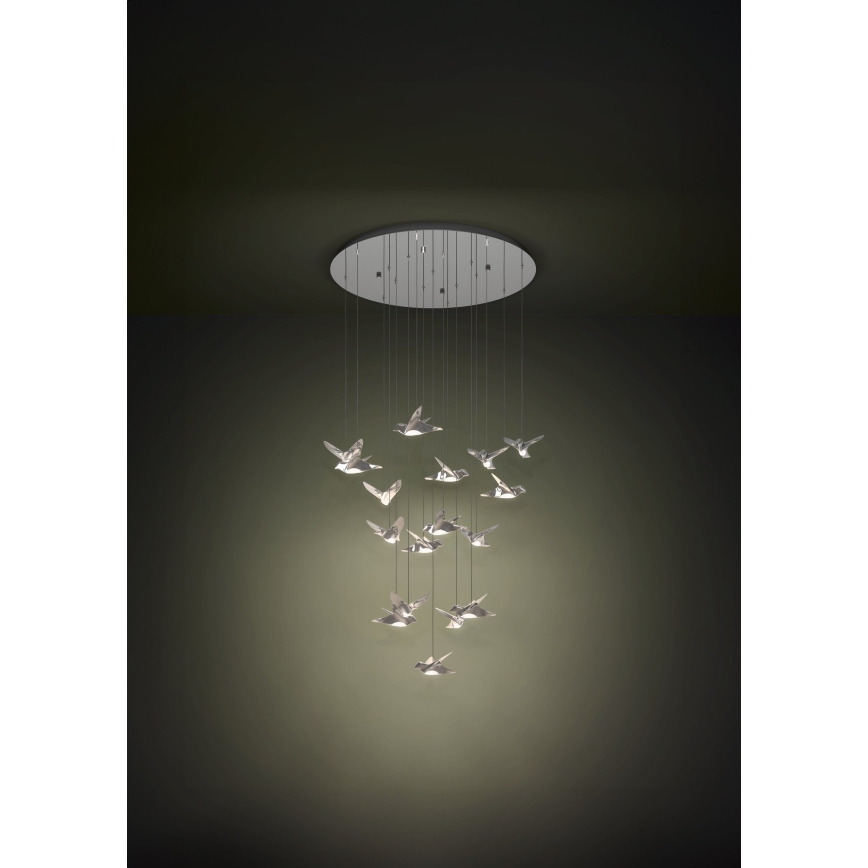 Eglo - Lampadario a sospensione con filo LED dimmerabile 17xLED/3W/230V 3000K cromo lucido