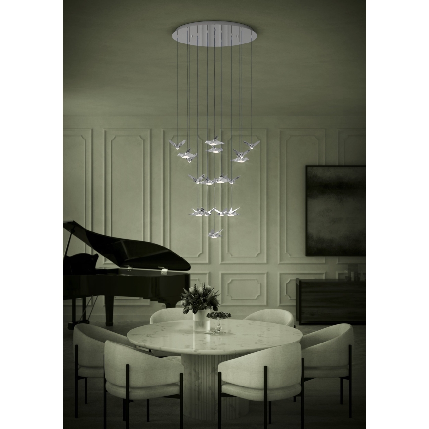 Eglo - Lampadario a sospensione con filo LED dimmerabile 17xLED/3W/230V 3000K cromo lucido
