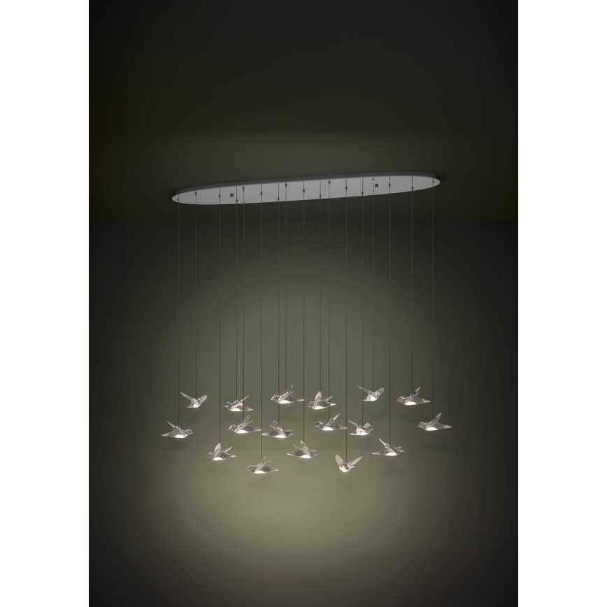 Eglo - Suspension filaire à intensité variable 17xLED/3W/230V 3000K chrome brillant