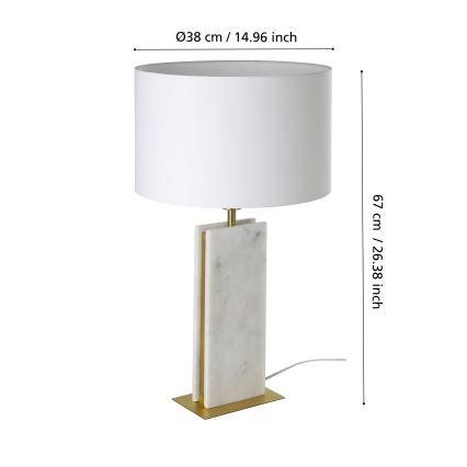 Eglo - Lampe de table 1xE27/40W/230V blanc