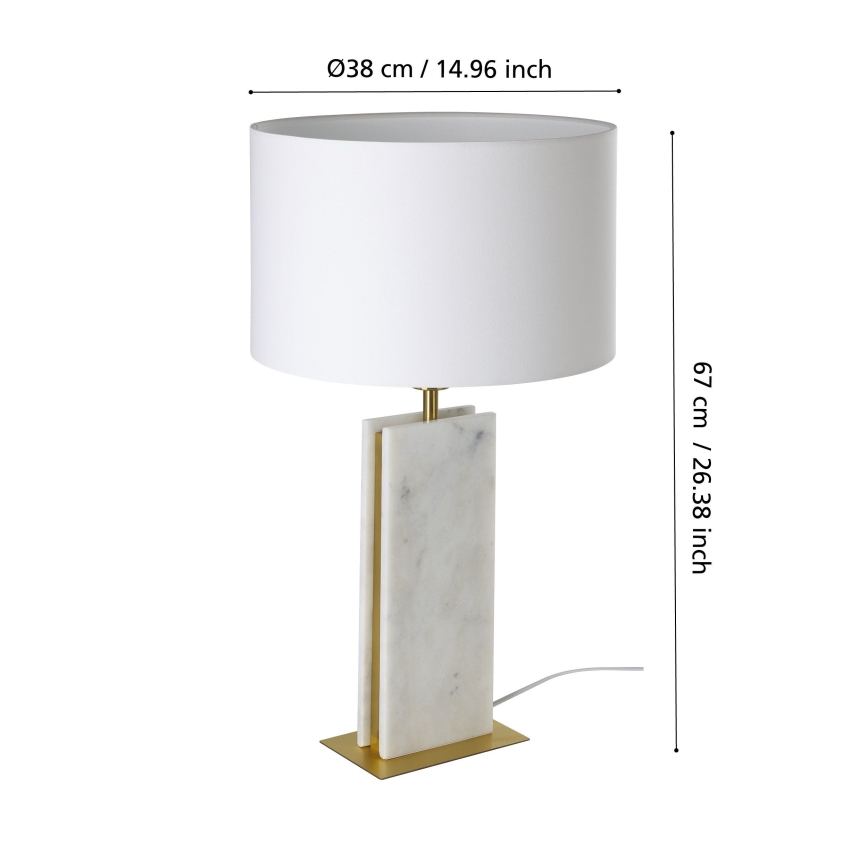 Eglo - Lampe de table 1xE27/40W/230V blanc