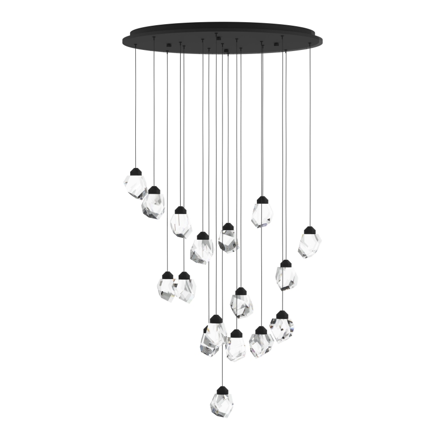 Eglo - Suspension filaire à intensité variable 17xLED/3W/230V 3000K noir/transparent