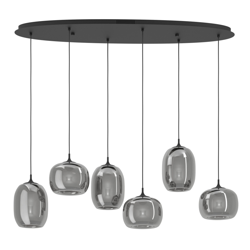 Eglo - Suspension filaire à intensité variable 6xLED/3,7W/230V 2700-6500K fumé + Télécommande