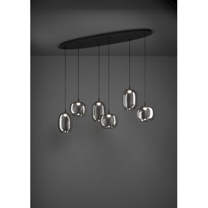 Eglo - Suspension filaire à intensité variable 6xLED/3,7W/230V 2700-6500K fumé + Télécommande
