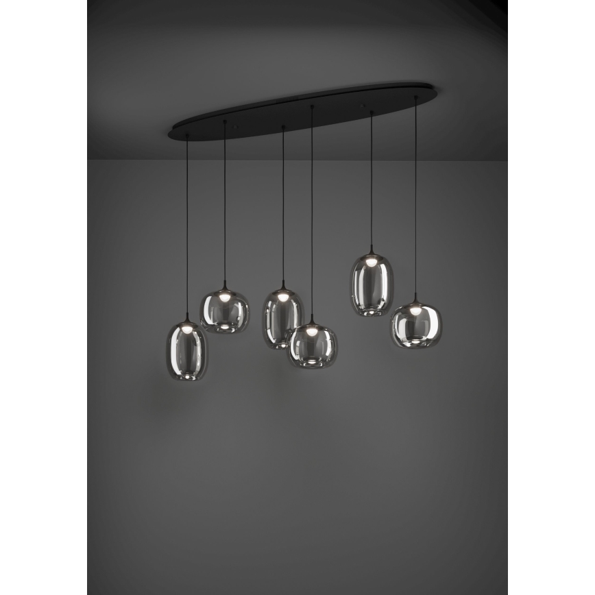 Eglo - Suspension filaire à intensité variable 6xLED/3,7W/230V 2700-6500K fumé + Télécommande
