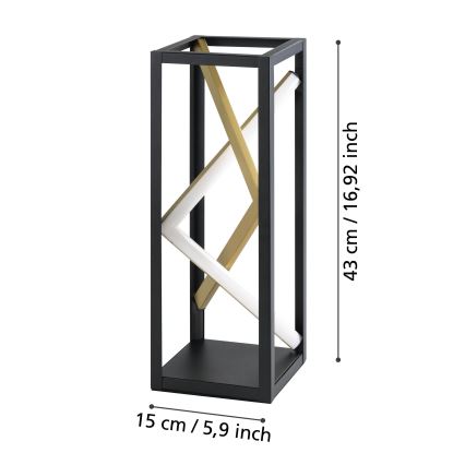 Eglo - Lampada da tavolo LED dimmerabile LED/21W/230V 2700-6500K nero/oro + telecomando