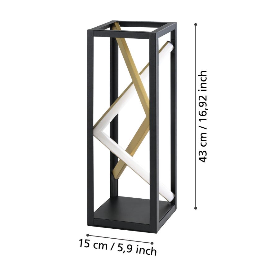 Eglo - Lampada da tavolo LED dimmerabile LED/21W/230V 2700-6500K nero/oro + telecomando