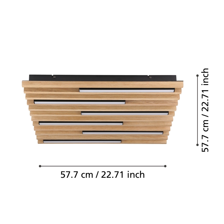 Eglo - Plafoniera LED dimmerabile 6xLED/8,5W/230V 3000K 57,5x57,5 cm marrone