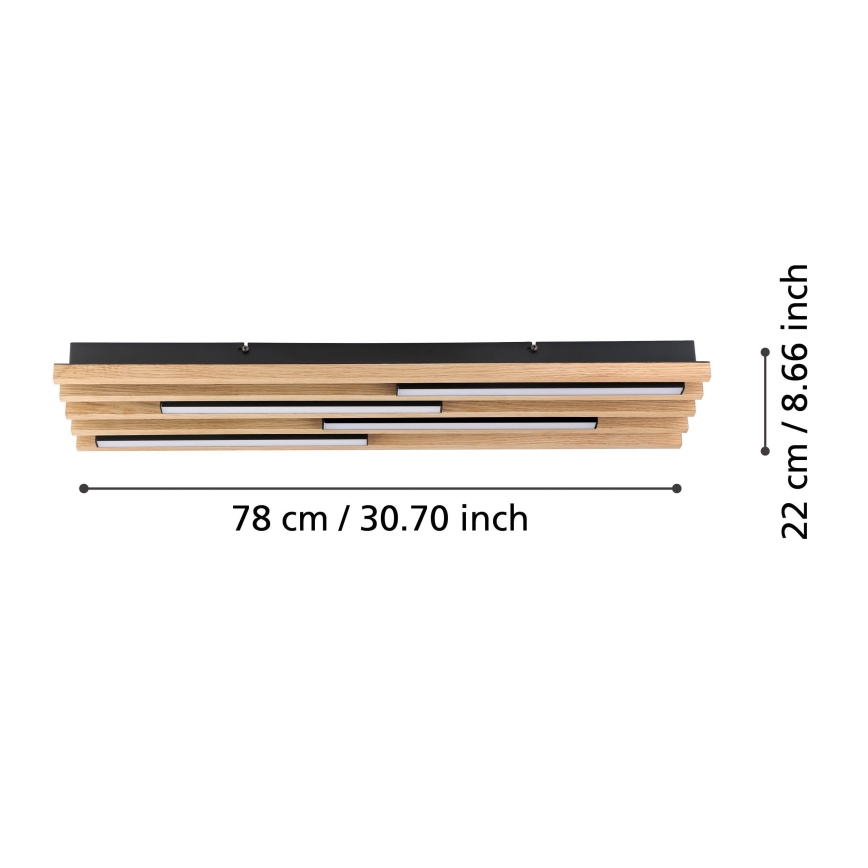 Eglo - Plafonnier à intensité variable 4xLED/9W/230V 3000K 22x78 cm marron