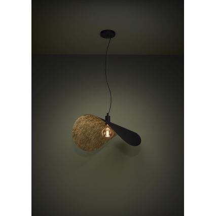 Eglo - Suspension filaire 1xE27/40W/230V 80 cm noir/doré