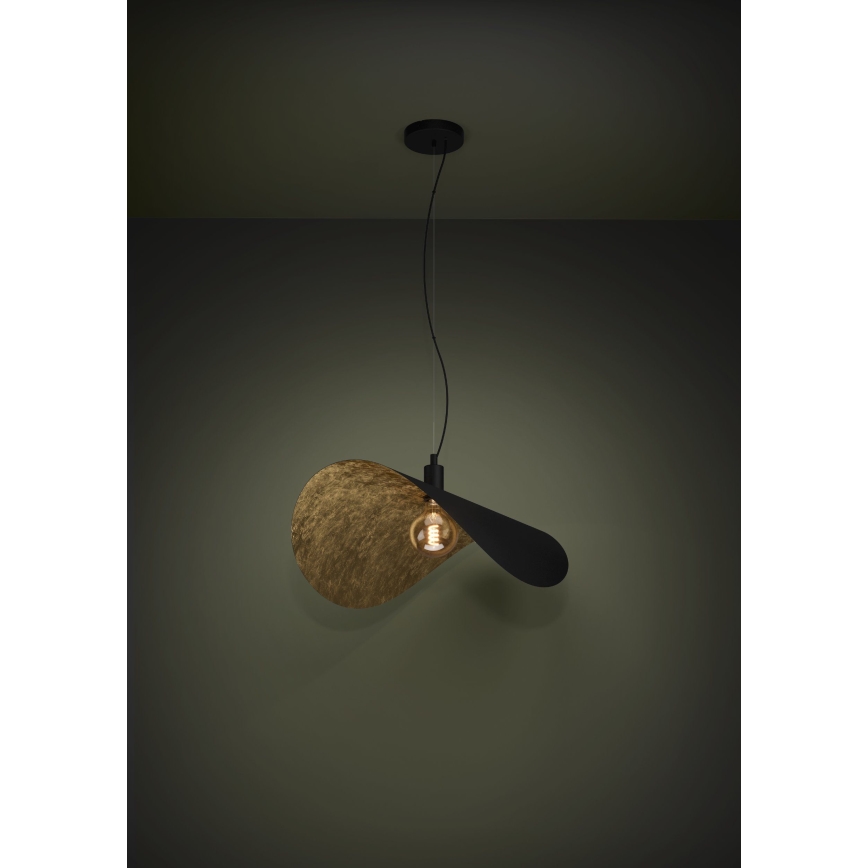 Eglo - Suspension filaire 1xE27/40W/230V 80 cm noir/doré