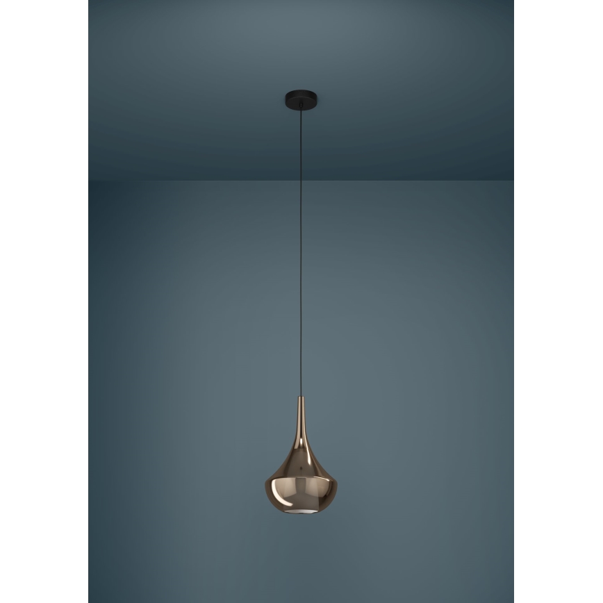 Eglo - Lampadario a sospensione su cavo 1xE27/28W/230V, finitura rame