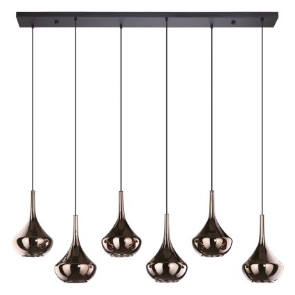 Eglo - Lampadario a sospensione con cavo 6xE27/28W/230V, finitura rame