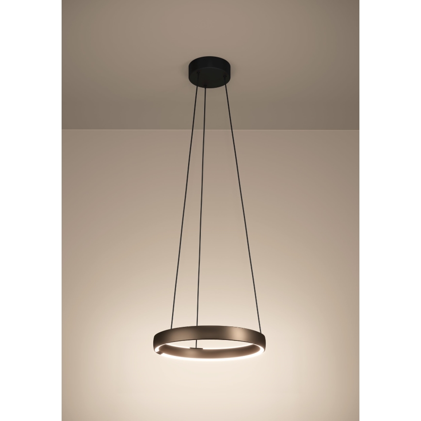 Eglo Stars of Light - LED-dimmbare Pendelleuchte mit Seilabhängung und Bewegungsmelder 2xLED/25W/230V 2200-6500K Ø 80 cm braun
