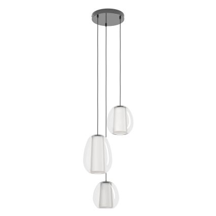 Eglo - Suspension LED dimmable sur câble LED/7W/230V + 2xLED/5,5W + 3xLED/1,6W 2200-6500K chrome noir