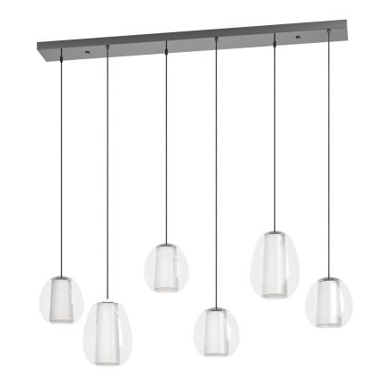 Eglo - Lampadario a sospensione LED dimmerabile con cavo 2xLED/7W/230V + 4xLED/5,5W + 6xLED/1,6W cromo lucido