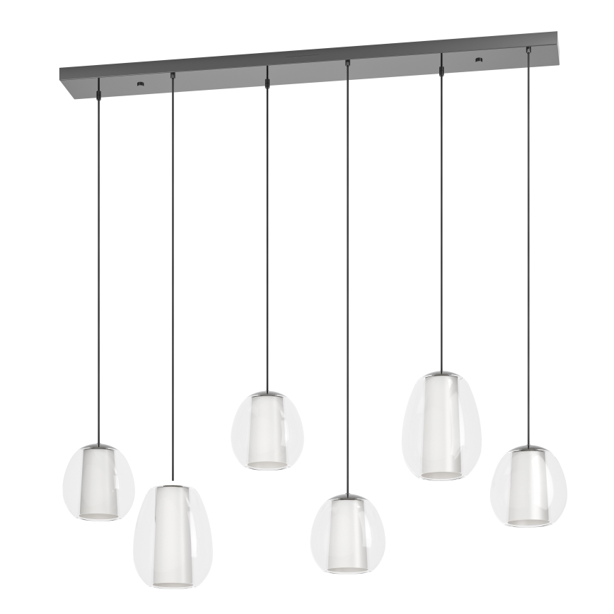 Eglo - LED dimmbare Seil-Pendelleuchte 2xLED/7W/230V + 4xLED/5,5W + 6xLED/1,6W, glänzender Chrom