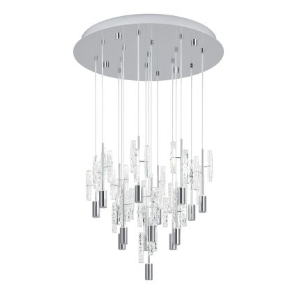 Eglo - Lampadario LED a sospensione con cavo 15xLED/2,6W/230V 2200/3000/4000K cromo lucido