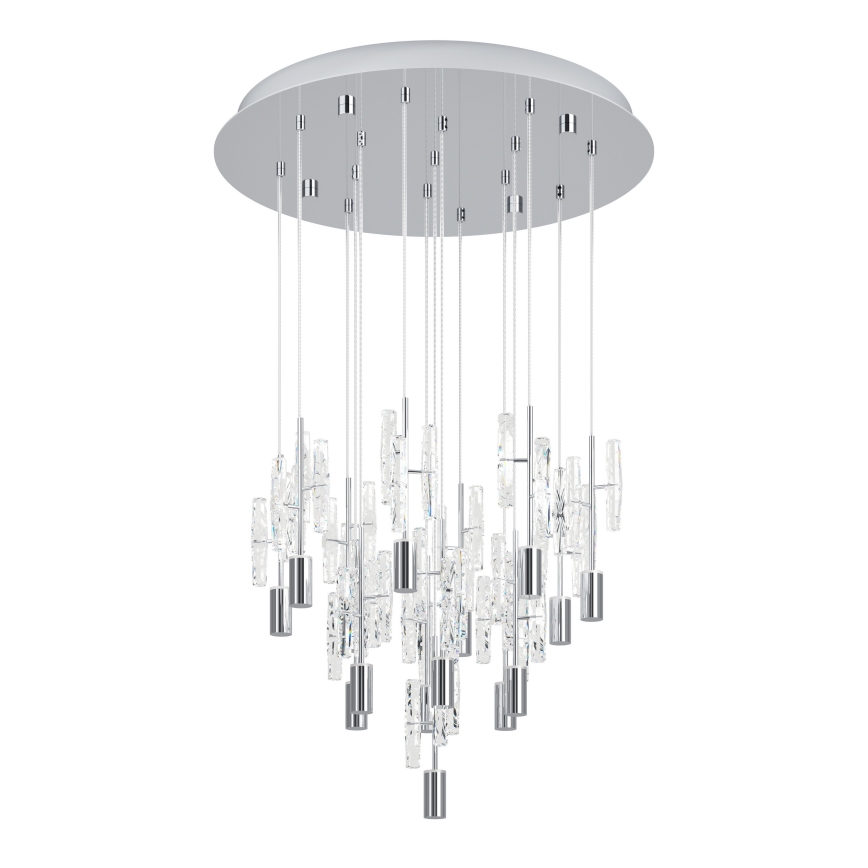 Eglo - Lampadario LED a sospensione con cavo 15xLED/2,6W/230V 2200/3000/4000K cromo lucido