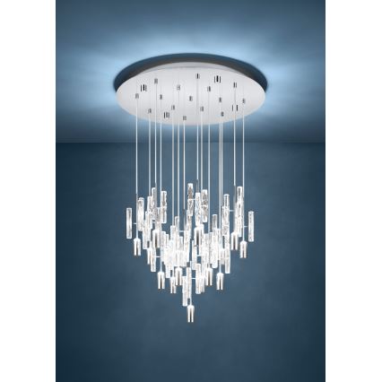 Eglo - Lampadario LED a sospensione con cavo 15xLED/2,6W/230V 2200/3000/4000K cromo lucido