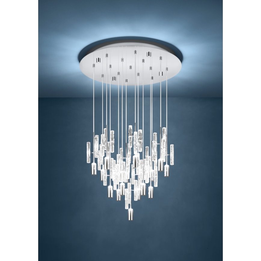 Eglo - Lampadario LED a sospensione con cavo 15xLED/2,6W/230V 2200/3000/4000K cromo lucido