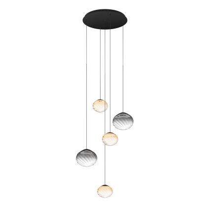 Eglo - LED dimmbares Pendel an Kabel 5xLED/5,8W/230V 2200-6500K schwarz/beige/rauchfarben + Fernbedienung