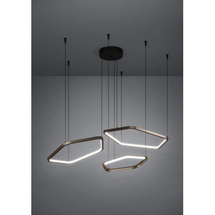Eglo - LED-dimmbare Pendelleuchte mit Kabel LED/50W/230V Messing + Fernbedienung
