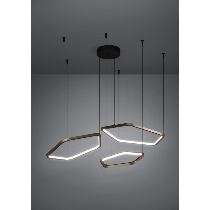 Eglo - Lustre LED dimmable sur câble LED/50W/230V 2200-6500K laiton + télécommande