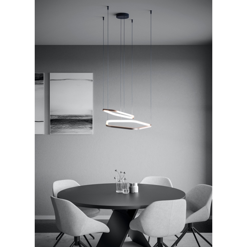Eglo - Lampadario LED dimmerabile a sospensione su cavo LED/30W/230V oro + telecomando