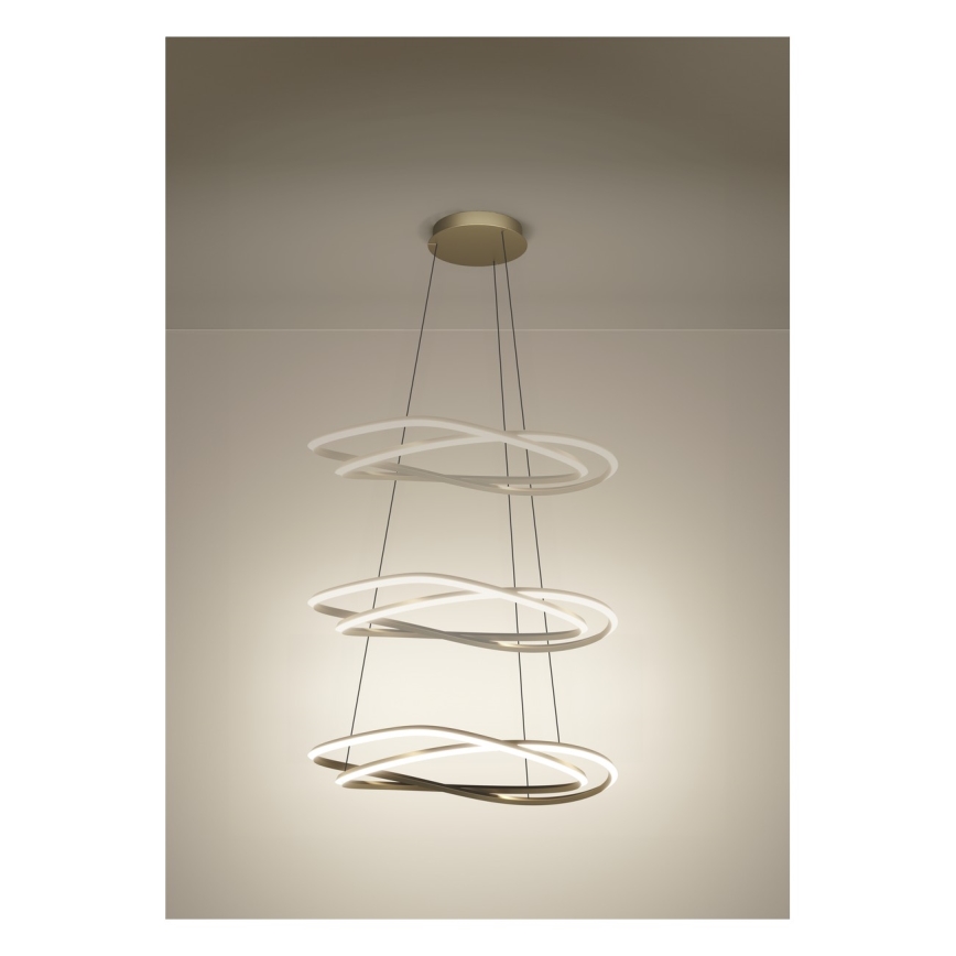 Eglo - Suspension LED dimmable sur câble LED/60W/230V 2200-6500K dorée + télécommande