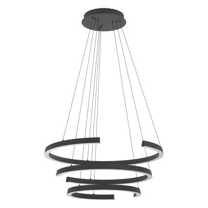 Eglo - LED dimmbare Pendelleuchte mit Seilabhängung LED/50W/230V 2200-6500K schwarz + Fernbedienung
